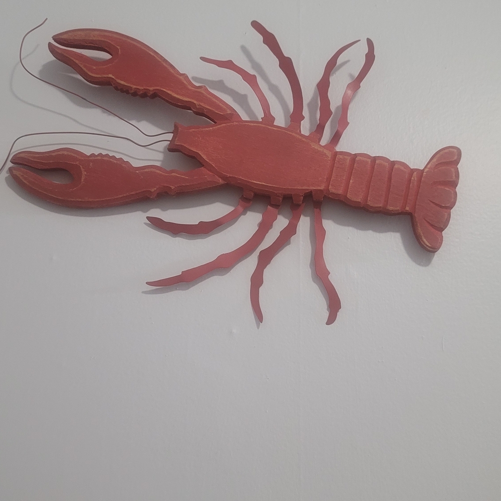 Red Wooden Lobster Wall Decor - Picture 1 of 3
